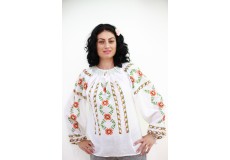 Ie damă cu mânecă lungă model floral multicoloră